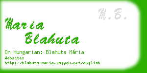 maria blahuta business card
